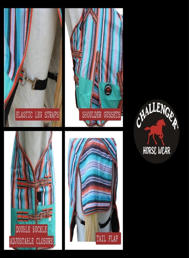 تشالنجر 74 بوصة، 1200D، غطاء بطن خفيف الوزن للخيول، ملاءة شتوية Serape 399B - Image 5